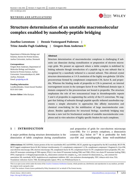 Pdf Structure Determination Of An Unstable Macromolecular Complex