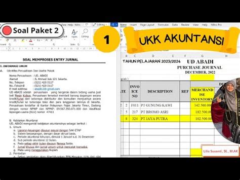 UD Abadi Pembahasan Soal UKK Akuntansi Paket 2 Tahun 2024 Memproses