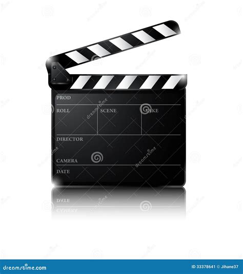 Clapper Board Isolated On White Background Stock Illustration