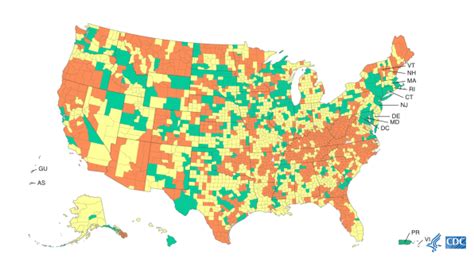 CDC Covid Tracker By County Map