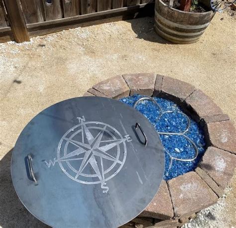 Fire Pit Lid Cover, Fire Ring Round Steel Snuffer, Lid Fire Pit ...