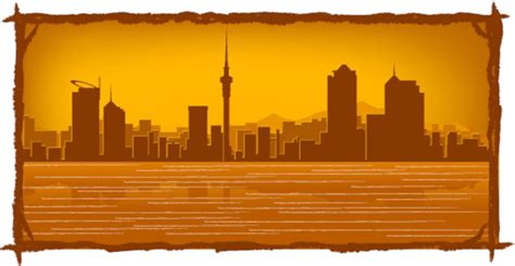 Aucklad New Zealand Skyline Business Cityscape Skyline Vector, Business ...