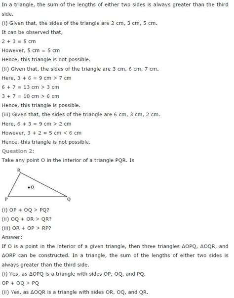 Ncert Solutions For Class Th Maths Chapter The Triangle And Its