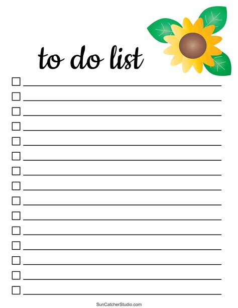 Printable To Do Lists To Get Organized