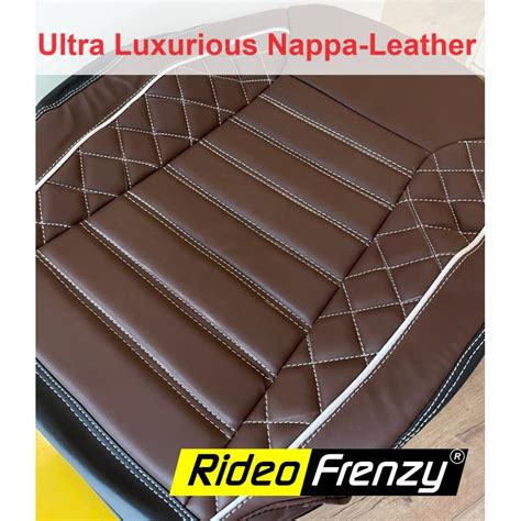 Rideofrenzy Coffee Black Nappa Leather Car Seat Covers Years Warranty