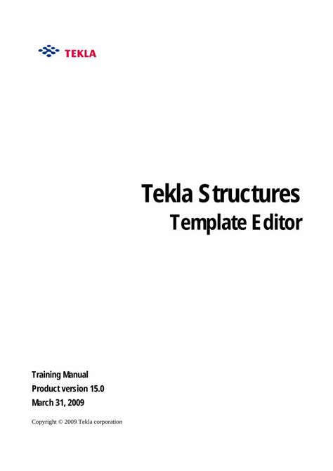 PDF Tekla 15 Training Template Editor DOKUMEN TIPS