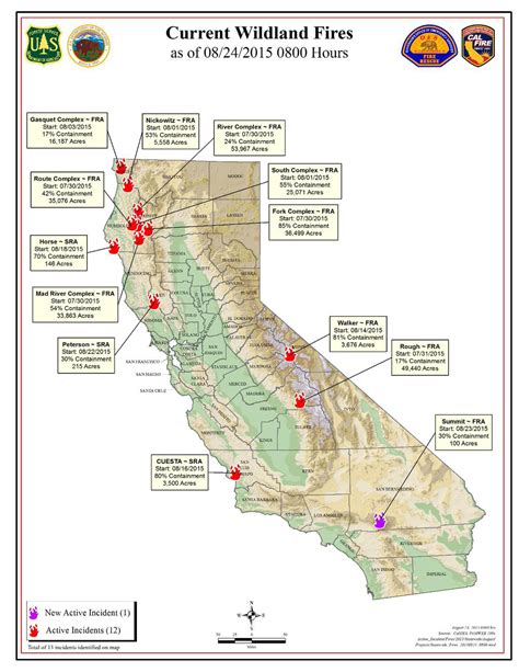 Cal Fire Map Of Fires Tourist Map