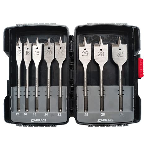 8pc Flat Wood Drill Bit Set Range Expert