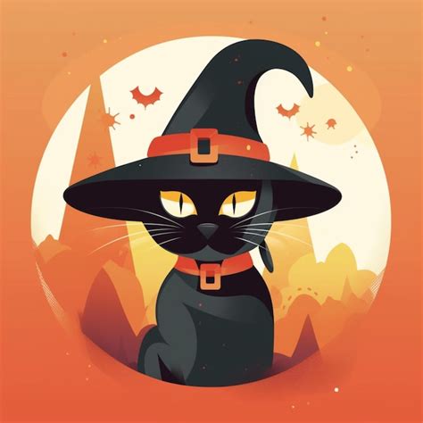 Premium AI Image | portrait of halloween cat wearing witch costume