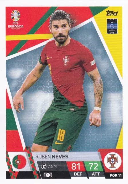 Topps Match Attax Trading Card Fu Ball Euro Por Ruben Neves