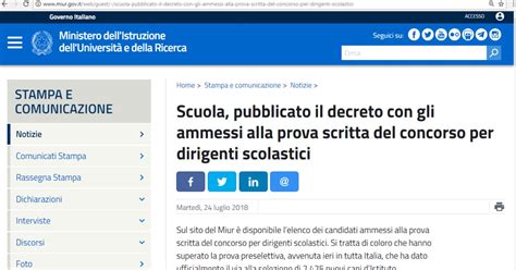 Concorso Dirigenti Scolastici Pubblicato L Elenco Degli Ammessi Alla