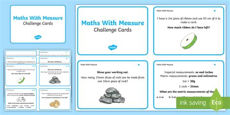 Measurement Challenge Cards Twinkl Maths Resources