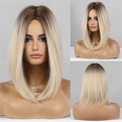 Amazon Haircube Ombre Blonde Bob Wig Shoulder Length Wigs For