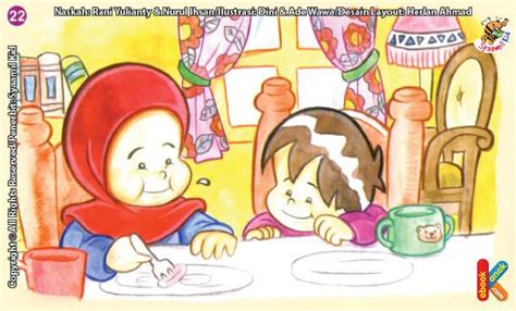 Kartun Mewarna Baca Doa Makan