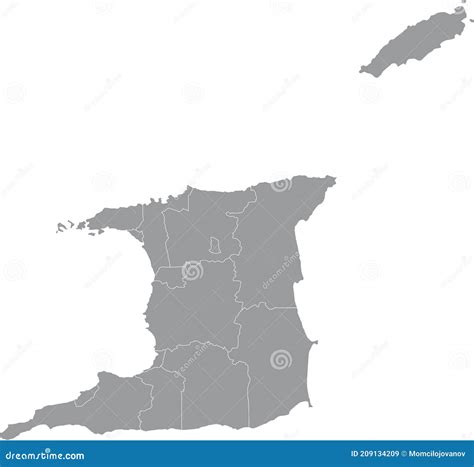 gray map  trinidad  tobago stock vector illustration  style