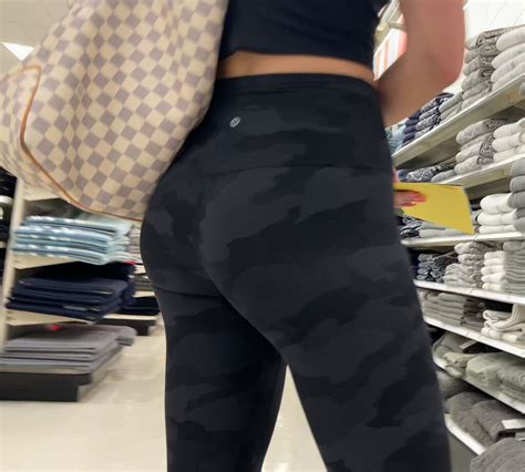 Skinny Blonde With Perky Ass In Camo Leggings Spandex Leggings