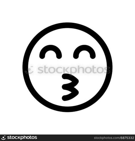 kissing emoji with smiling eyes, icon on isolated background ...