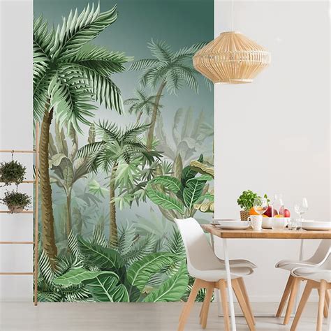 Papier Peint Intiss Jungle Avec Palmier Et Plantes D Cor Panoramique