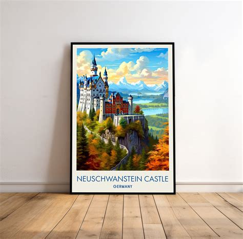 Neuschwanstein Poster Germany Poster Neuschwanstein Print Etsy