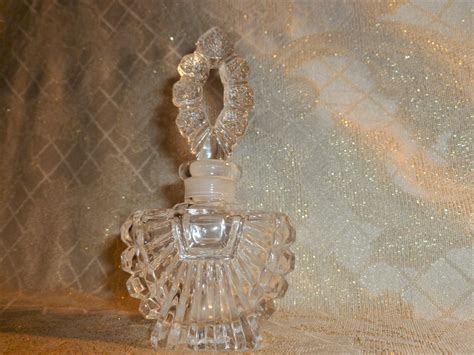 Vintage Glass Perfume Bottle With Stopper Beautiful Exceptional Display