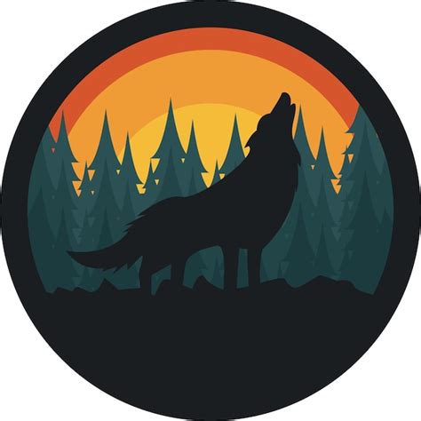 Premium Vector The Wolf Roars In The Forest