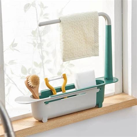 Telescopic Sink Shelf Kitchen Sinks Organizer Soap Sponge Holder Sink