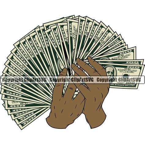 Black Man Hands Hold Money 100 Hundred Dollar Bill Fan Cash Etsy