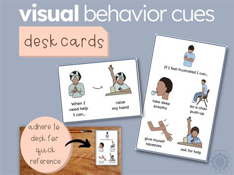 Visual Behavior Cues Desk Cards Classroom Desk Visual Classroom