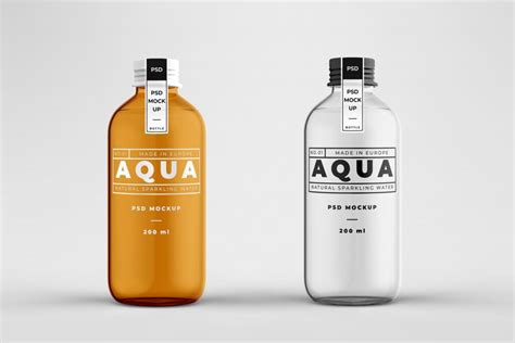 Glass Bottle Mock Up Template