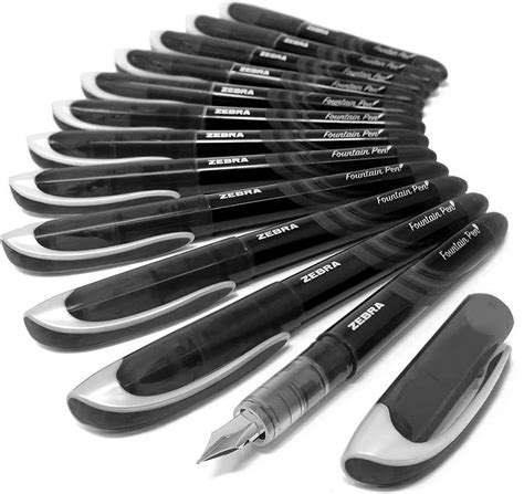 Zebra Fuente Disposable Fountain Pen Black Ink Pack Of Etsy Uk