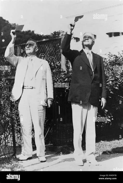 President Herbert Hoover And Lawrence Richey Watching A Solar Eclipse