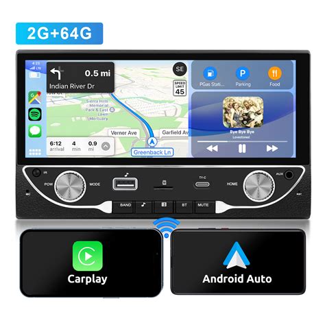 Podofo Double Din Android Car Stereo 6 86 Inch Hd Touch Screen With Wireless Carplay Android