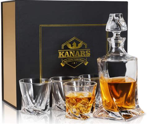 KANARS Whisky Karaffe und Gläser Set 800 ml Bleifrei Kristall Whiskey