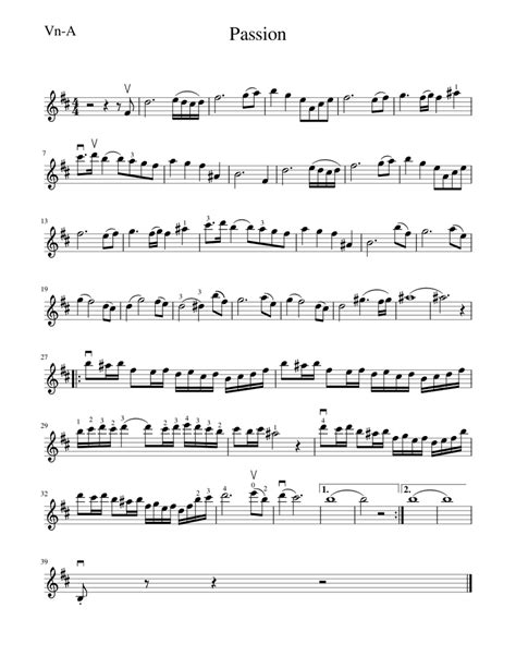 Passion A Sheet Music For Piano Solo