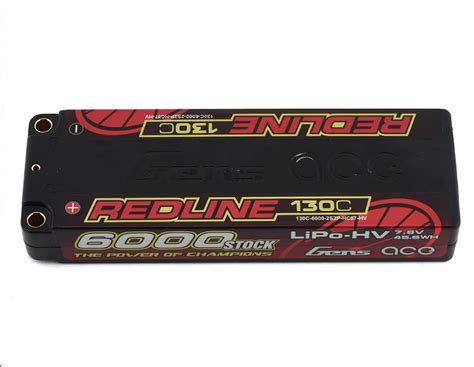 Gens Ace Redline 2S LiHV LiPo Battery 130C W 5mm Bullets 7 6V 6000mAh