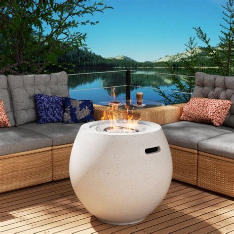 Naga Bahna 21 Round Propane Fire Pit 50000btu Terrazzo Gas Fire Pit