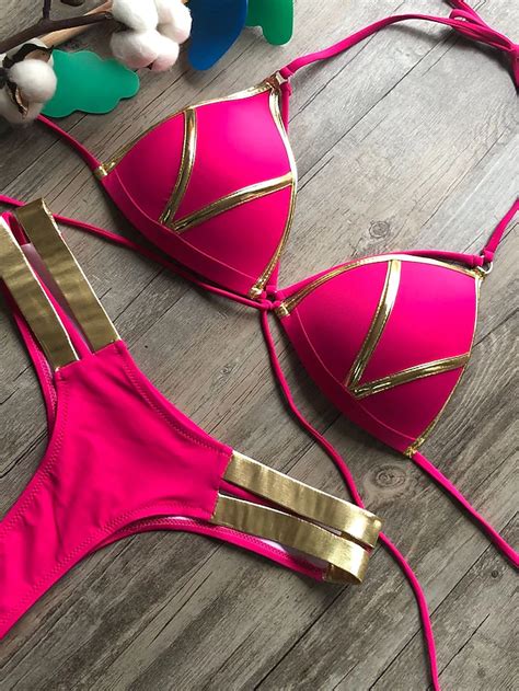 Damen Badeanzug Bikinis 2 Stück Normal Bademode Rückenfrei