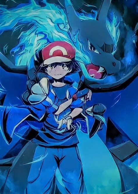 Ash Ketchum Fan Art Ash And Mega Charizard X Pokemon Personajes