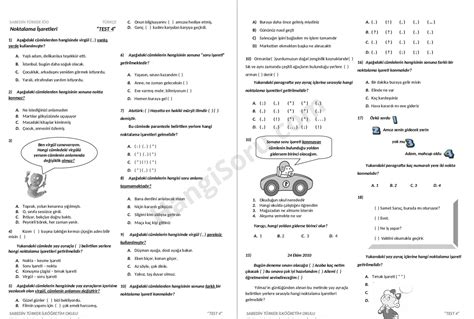 S N F T Rk E Noktalama Aretleri Testi Hangisoru