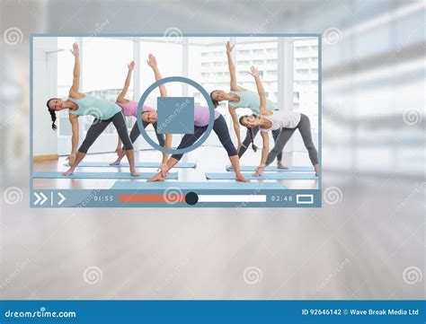 Exercise Fitness Video Player App Interface Stock Photo - Image of ...