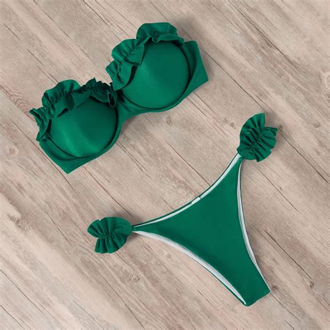 Kad Nlar I In Leopar Bikini Seti Push Up S Tyenli D K Belli Ve