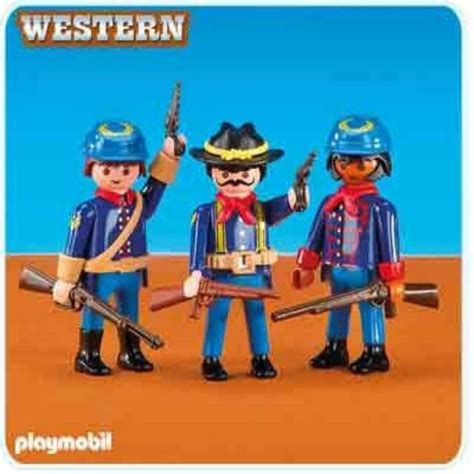 Playmobil 6274 Us Cavalry 3 Union Soldiers New Western Cowboys 120