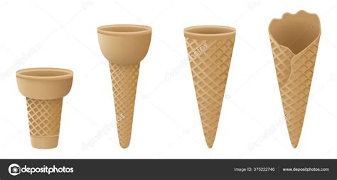 Set Isolated Empty Ice Cream Cones — Stock Vector © Angelicamari79