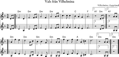 Folkwiki Musik Vals Fr N Vilhelmina