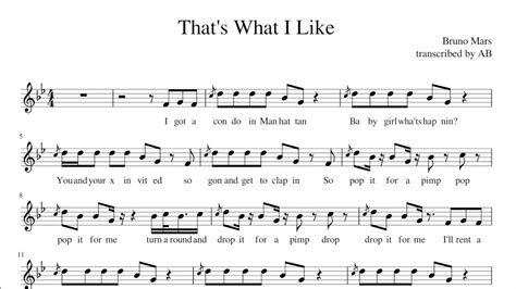 That S What I Like Bruno Mars Sheet Music Alto Sax Cover Lyrics Youtube