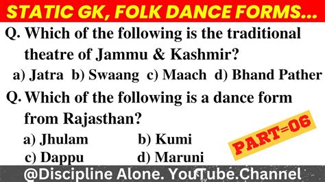 Folk Dances Of India Static Gk Questions Part Mcq Question