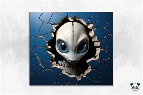 3D Alien Cracked Hole Tumbler Wrap 28 Afbeelding Door Pandastic