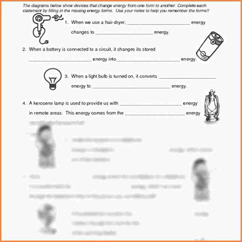 Energy Transformation Worksheet Answers Beautiful Diagram — db-excel.com