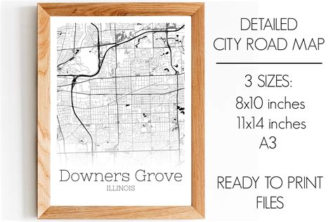 Downers Grove Illinois City Map Graphic By Svgexpress · Creative Fabrica