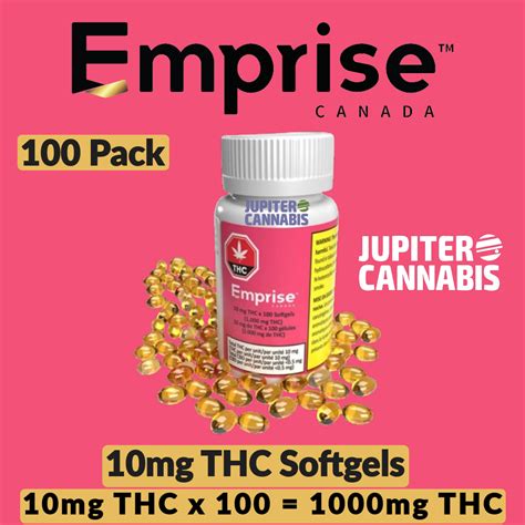 Emprise 10mg THC 100 Softgels Jupiter Cannabis Winnipeg